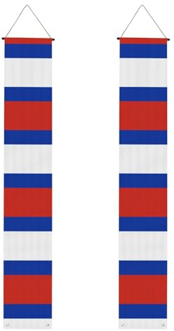 Bandera rusa con impresión vibrante estética, ambiente festivo, decoración para interiores y exteriores