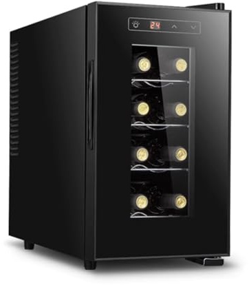 PP-Vic Mini Frigorifero Per Vino Indipendente, Temperatura Costante Con Touch Screen Digitale, Porta in Vetro Temperato, Refrigeratore Per Conservazione Divisa Da Banco, Per Bar, Casa,B 8 01