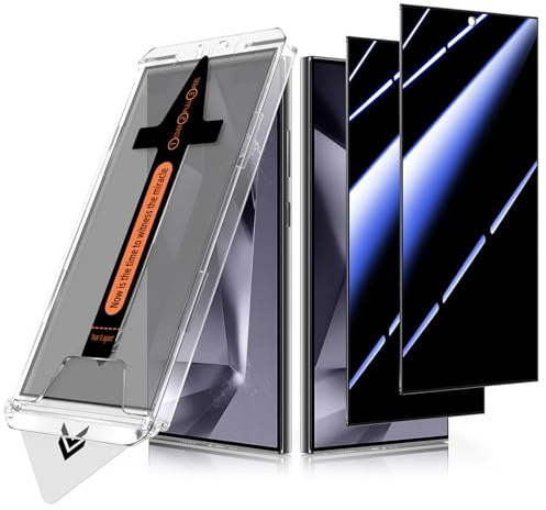 ZhuoFan Sichtschutz für Samsung Galaxy S24 Ultra Panzer Schutz Glas,Privacy Schutzfolie Displayschutz,Anti-Spy 10H Härte Folie Schutzglas,Auto-Dust-Eliminierung,Bläschenfrei,Einfache Installation