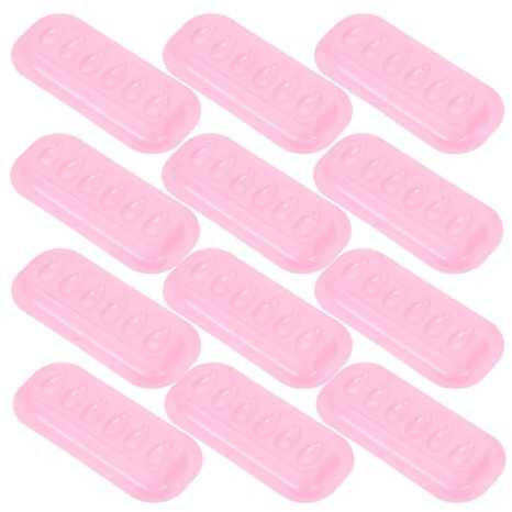 VINTORKY Soportes para Pegamento de Pestañas en Plástico Rosa 100 Bandejas con Diseño Floral para Almacenamiento Fácil Diseño Multifuncional en Salones de Belleza