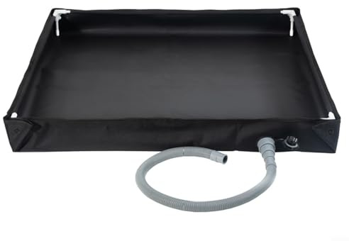 Portable Shower Tray,1 Pack Foldable Shower Base For Rv Camping Garden Outdoor Use With Drain Hose Non-Slip Pvc Tray Black 80X80Cm(Black)