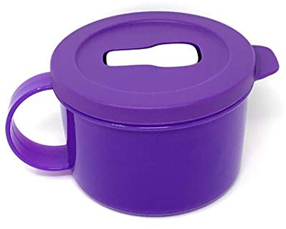 Tupperware Crystalwave Microwave 16 Oz Soup Mug Bowl New Purple