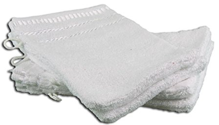 Gözze - Set de manoplas de baño, 4 unidades, Berlin, Algodón, 17 x 24 cm - Blanco