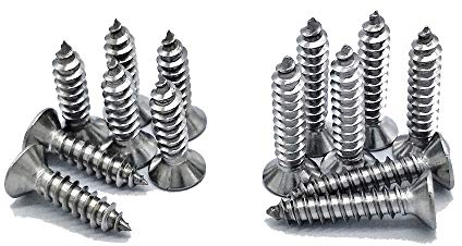 200 Stück Qrity M4 Edelstahl-Blechschrauben, Kreuzschlitz, Flachkopfschrauben, DIY-Holzbearbeitungsschrauben (100 Stück M4 x 16 mm, 100 Stück M4 x 20 mm)