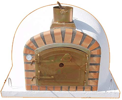 Impexfire Steinofen, Holzbackofen Lisboa 120, weiß inkl. Kaminrohr und Regenhut | Holzbefeuerter Steinbackofen mit 100 cm Backfläche, inklusive Kamin und Regenhut, ideal für Pizza, Brot und Outdoor-Backen