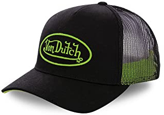 Von Dutch Cap Herren Bequem, Tracker Kappe Herren, Ultraweich, Langlebig, Schwarz Grün, Einheitsgröße