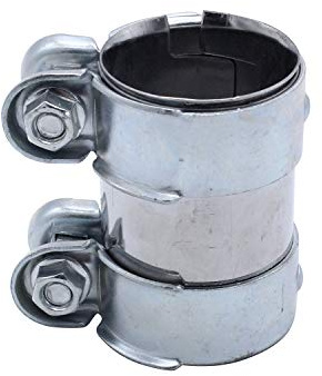 TAKPART Doppelklemme Auspuffrohrverbinder Ø 55mm x 95mm - 1K0253141M Silber