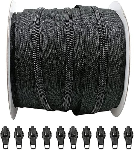 3M, 5# fermeture éclair continue en nylon, total de 12 couleurs, pour sacs d'artisanat, tentes, chaussures, etc. avec 5 glissières automatiques en métal (332, 03M)