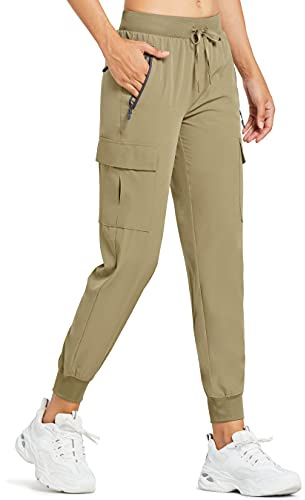 Comallan Cargobyxor, joggingbyxor, dam, vandringsbyxor, lätta snabbtorkande vandringsbyxor, utomhusbyxor, stretch, arbetsbyxor, safaribyxor, kaki, S