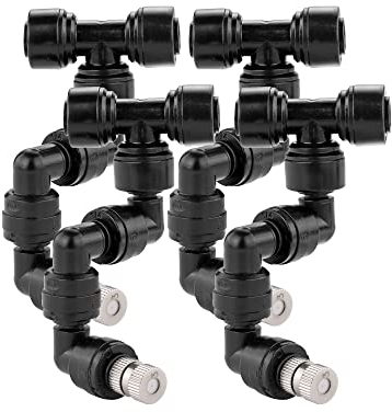 ACBungji 4Pack Reptiles Nozzle Fogger 360 Degree Adjustable Sprinkler Spray Cooling System Misting Nozzles Reptile for Rainforest Single Head