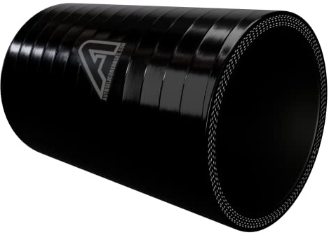 76mm 3 ID Silicone Straight Hose Joiner Coupler 100mm Length Black