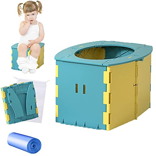 Faltbares töpfchen kinder,Töpfchen für kinder unterwegs,Baby potty travel,Portable toilette für kinder,Baby WC Töpfchen,Töpfchen für Kinder,Baby Potty,kinder töpfchen,Babytopf WC(Felsenblau)