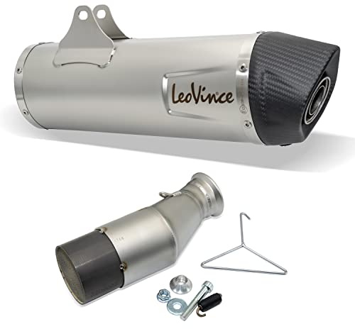 Endschalldämpfer/Auspuffanlage LeoVince SLIP-ON SBK LV ONE EVO, Edelstahl, Carbon Kappe, mit Zulassung für Husqvarna 701 Supermoto/Enduro/Enduro LR mit Kat