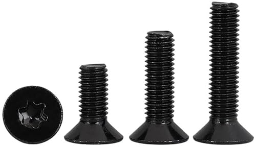 NITVIA 50/20/10/5 Stück M1.6 M2 M2.5 M3 M4 M5 M6 GB2673 Schwarz A2-70 304 Edelstahl Torx Kopf Senkkopfschraube Sechslappenschraube (Color : 30mm, Size : M8 (5pcs))