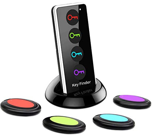 Key Finder Locator with Sound,Megtaight,80dB+ RF Item Locator Tags with 130ft Working Range, 1 RF Transmitter & 4 Receivers,Wireless Remote Finder for Finding Key Phone Glasses Wallet Pet Tracker...