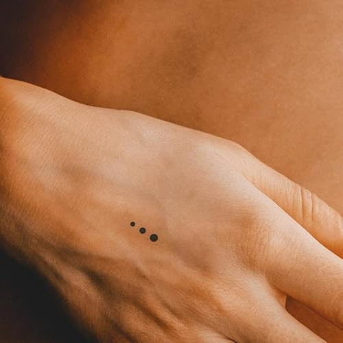 Inkster Tattoo Drei Punkte | Temporäre Tattoos 2 Wochen | Hautfreundlich & EU-Kosmetikzertifiziert | hochwertige Temporäre Tattoos aus pflanzlichen Inhaltsstoffen | wasserfest