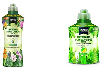 Semillas Batlle Fertilizante para Plantas con Flor - 1250ml & Fertilizante para Plantas Verdes - 400ml