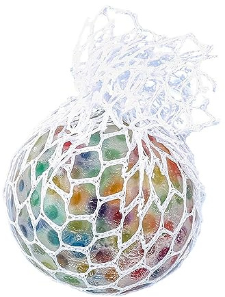 Tacery Squishy-Stressbälle, Fidget-Spielzeug für Kinder, Psychedelischer Regenbogen-Stressabbauball, Mesh-Sensor-Stressbälle für Erwachsene, Mesh-Squishies-Ball zur Wutbewältigung