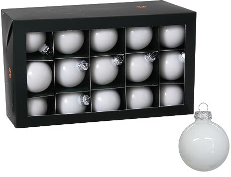 30 STK Weihnachtskugeln weiß Opal 57mm groß Glas Christbaumkugeln o411 Weihnachtsdeko Christbaumschmuck Kugeln Glaskugeln 5,7cm EDEL