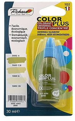 Générique Colorant Universel TRIPLE CONCENTRE Pour peinture jusqu'a 10 Litres - 30ml – Made in France - VERT ANIS - 2046