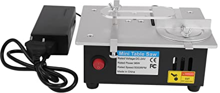 DeeDuud Mini sega circolare da tavolo, 96 W, sega circolare portatile, 7 marce, lama regolabile in altezza, fresa da tavolo per legno, metallo, plastica