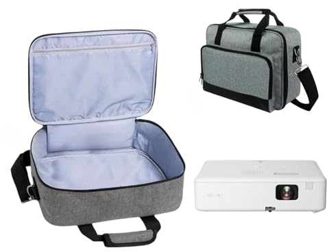 Borsa da trasporto per proiettore Epsons CO-W01, custodia per proiettore Epsons CO-FH02, VS260, ViewSonicss M2W WXGA con tasche e spallacci regolabili (grigio)