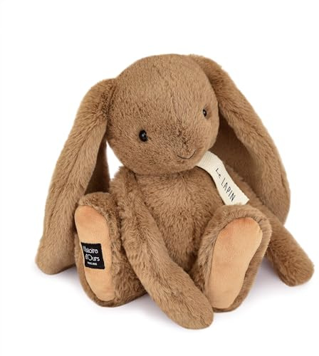 HISTOIRE D'OURS - Peluche Lapin - Collection LE LAPIN - Couleur Noisette - Compagnon Douceur et Câlins Infinis - 32 cm - Idée Cadeau Inoubliable Pour Petits et Grands Enfants - HO3248