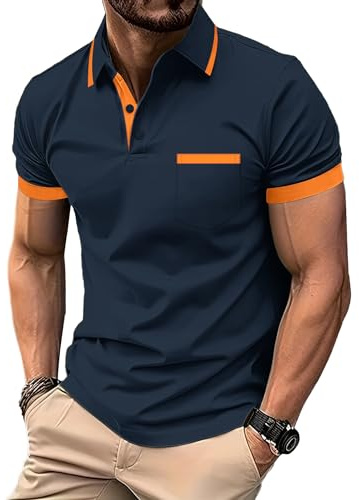 zitysport Poloshirt Herren Kurzarm mit Brusttasche Polo | Polohemd Herren Kurzarm Atmungsaktives Golf Polo Shirt Männer Sommer Shirts Sport Basic Slim Fit Tshirt