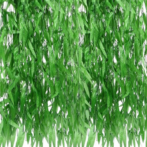 HOGADO 100pcs 600 ft Artificial Ivy Garland Fake Hanging Vines for Room Decor Artificial Greenery Ivy Vine Plants for Jungle Party Bedroom Home Garden Outdoor Wedding Wall Decor