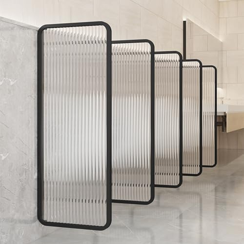 WC Trennwand,Urinal-Trennwand Mit Edelstahlrahmen,sichtschutz Schule,Urinal-Trennwand Mit Halbtransparentem Design,Toilettentrennwand Aus Gehärtetem Glas,Wand-Urinal-Trennwand Im Modernen ( Color : Bl