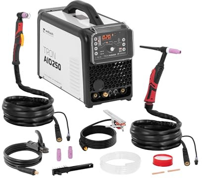 welbach TRON AIO250 Multiprocess Welder - TIG AC DC - MMA - 250 A - Cut 50 A - Duty Cycle 60% - Pulse Multi Process Welder Multiprocess Welder Welding Machine 3 in 1 MIG TIG Welder