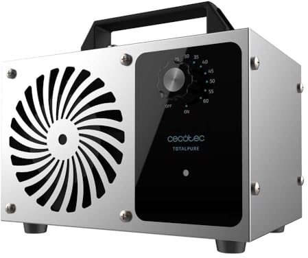 Cecotec Generador de Ozono Industriales Purificador de Aire Elimina Virus, Bacterias y Malos Olores TotalPure 4050 Ozone Total. 120W, 28 g/h, Temporizador, Cobertura 100 m2