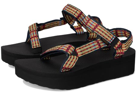 Teva Dam Flatform Universal Sandal, Modern rutig citrondroppe, 38 EU