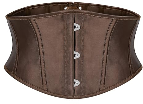 JasGood Dam Korsett Bälte Underbust Boned Lace Up Waspie Renässans Steampunk Pirat Halloween Cosplay