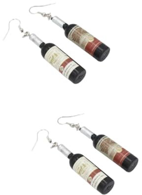 WOFASHPURET 2pairs Elegant Wine Bottle Shaped Ear Hooks Dangle Ear Drop Fashion for Women for Party Occasions