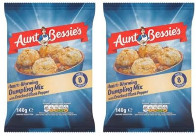Heart-Warming Dumpling Mix with Cracked Black Pepper, 2 x 140gAdd a special finishing touch to any casserole or stew with this easy-to-prepare dumpling mix. Cracked black pepper and beef suet provides