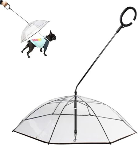 Regenschutz für Hunde – Haustier-Regenschirm für Hunde, Hundeschirm mit verstellbarem Griff, Alternative zum Regenmantel für kleine Hunde, verstellbarer Hundeschirm, C-förmiger Griff, Hundeschirm, sch