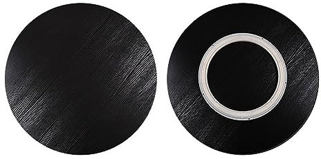 Tocadiscos Lazy Susan de mármol negro grande para mesa de comedor Ø 100 cm, bandeja giratoria con centros de mesa de madera de rodamiento silencioso
