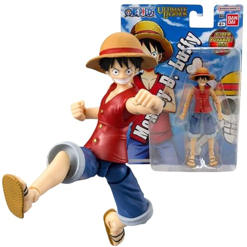 BANDAI - Ultimate Legends HD - Figurina One Piece 12 cm - Monkey D. Ruffy (Luffy) - Licenza ufficiale One Piece - Figurina articolata Ruffy - Giocattolo per bambini 4 anni e + - VE91031
