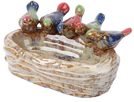 Yardwe Zarter Keramik Obstteller Vogelfutterteller Keramik Obstschale Obsttablett Praktischer Vogelfutterspender