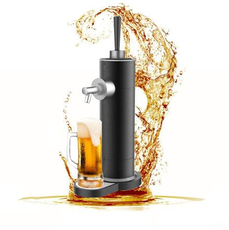 WYJRO Dispensador ultrasónico de Cerveza, Fabricante de Espuma de Cerveza, espumante con Pilas, Dispensador Bebidas eléctrico, Equipo elaboración Cerveza, Negro
