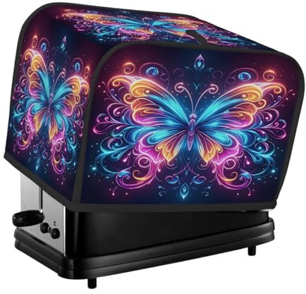 Animal Butterfly Galaxy Toaster Cover 4 Slice Wide Slot Washable Kitchen Appliance Covers Fingerprint Bread Machine Dust Cover Small Toaster Oven Accessories Covers Bread Maker Bag Women Gift