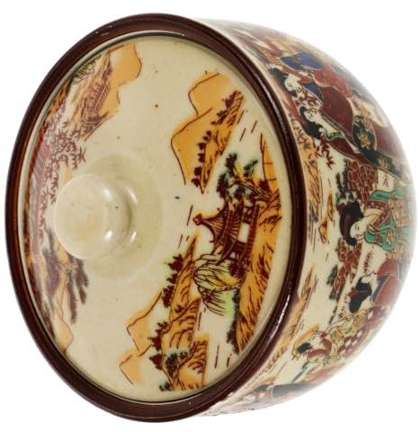 UKCOCO Barattolo in Porcellana Giapponese Vintage Ermetico per Tè e Dolci Contenitore Pratico e Decorativo per Casa e Cucina