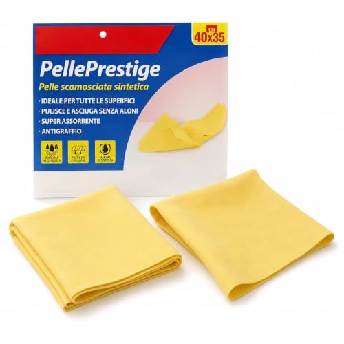 vidoelettronica Tissu en daim synthétique 40 x 35 cm | super absorbant, anti-rayures, facile à presser | chiffon de nettoyage, verre, cuisine, salle de bain, sans halos