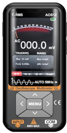 FUANA Oscilloscopio digitale palmare multimetro 2 in 1 con schermo a colori TFT da 3,2 pollici, design portatile ultra sottile, interruttore intelligente a chiave tra le modalità di misurazione