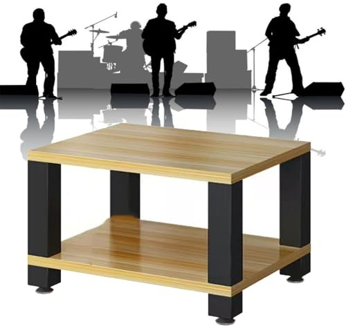 Supporto regolabile a 4 livelli in noce per apparecchiature AV mobili con supporto per giradischi ammortizzante per home theater60 x 48 x 37,5 cm