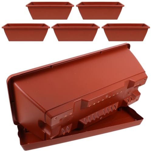 Alasum 6 Vasi Rettangolari da Balcone in Plastica Fori di Drenaggio Fioriere Resistenti per Piante Grasse e Ortaggi Vaso da Fiori Pratico per Davanzali e Giardinaggio Domestico