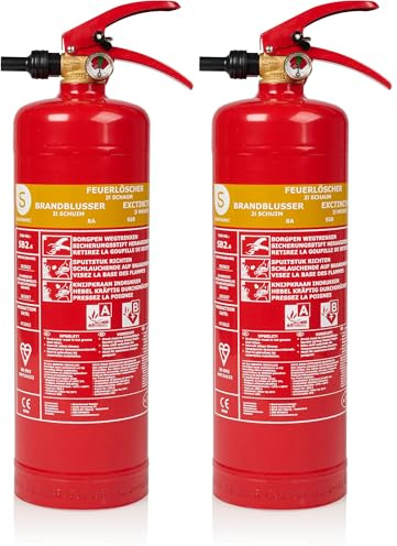 Smartwares Extincteur Mousse - 2 L - pour Feux AB - Adapté pour Bureaux et domiciles - Support Inclus - FEX-15226 (Lot de 2)