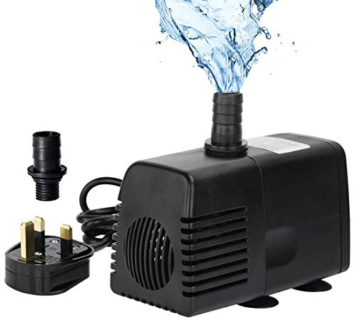 Discoball Submersible Water Pump 45W 2000L/H Ultra-Quiet Mini Fountain Water Pump with 2 Nozzles Replacement Pump for Pet Fountain Aquarium Fish Tank Pool Garden Features Statuary Hydroponics