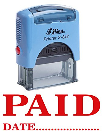 Printtoo Paid with Date Self Inking Rubber Stamp Office Stationery Custom Shiny Stamp